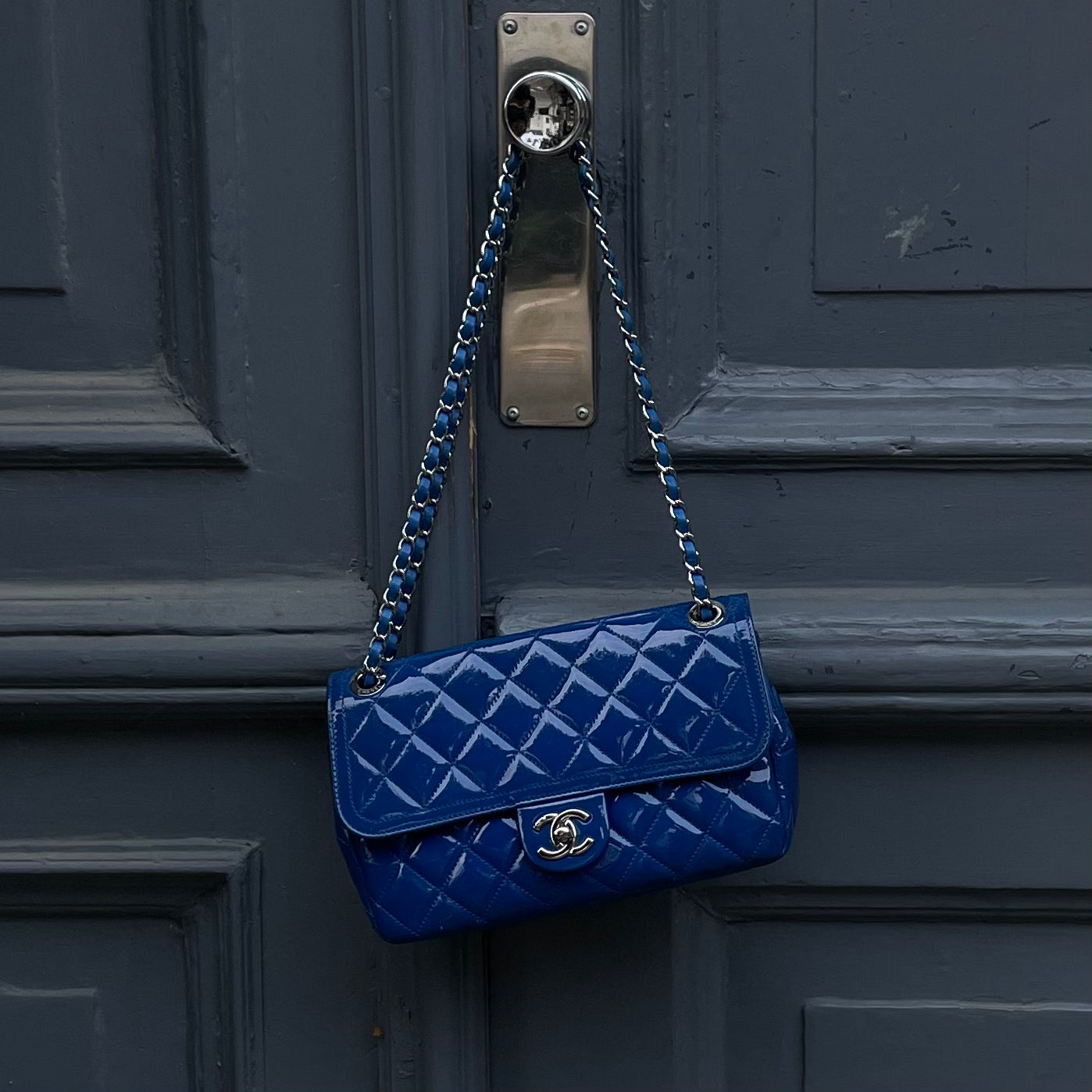 Chanel Classic flapbag i blå