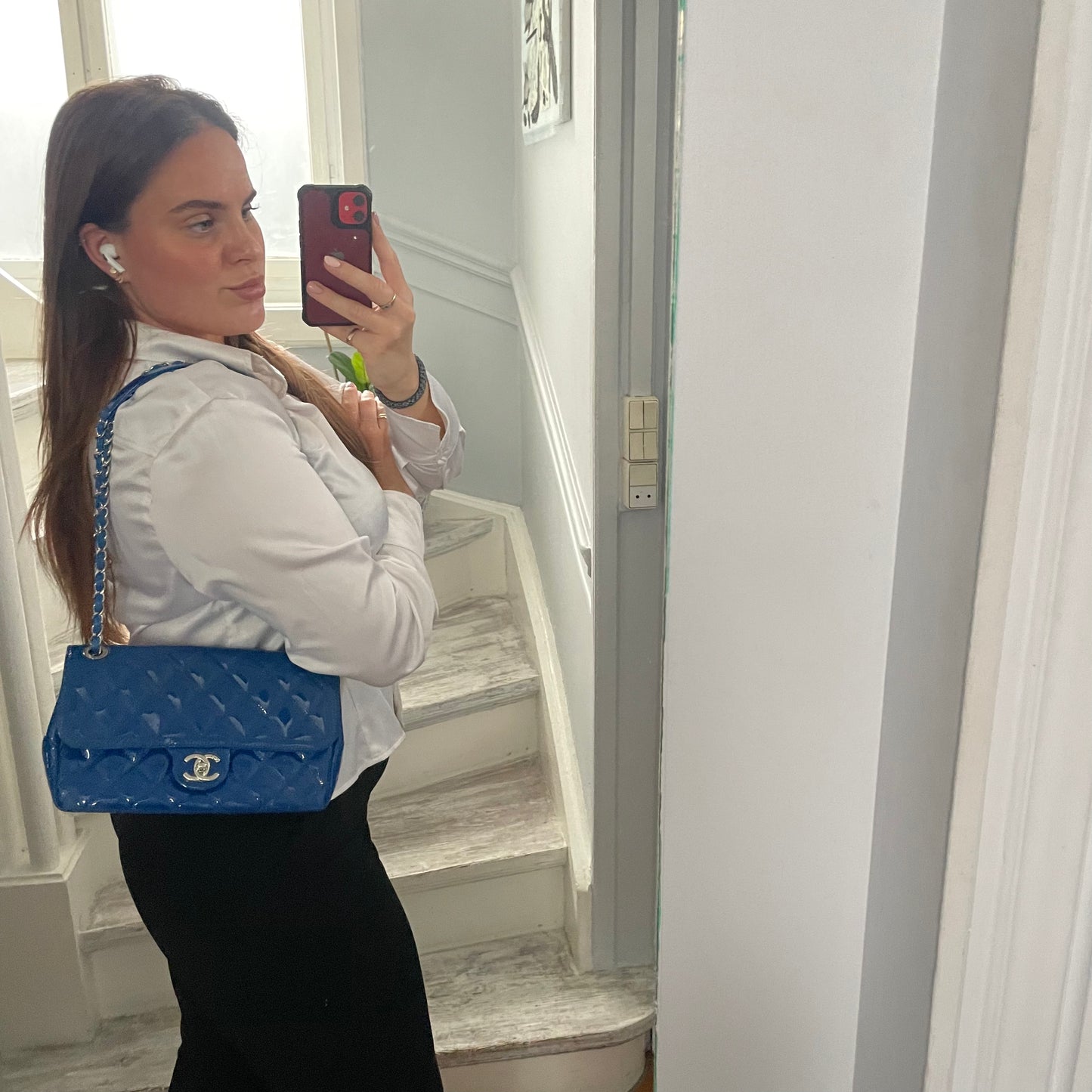 Chanel Classic flapbag i blå