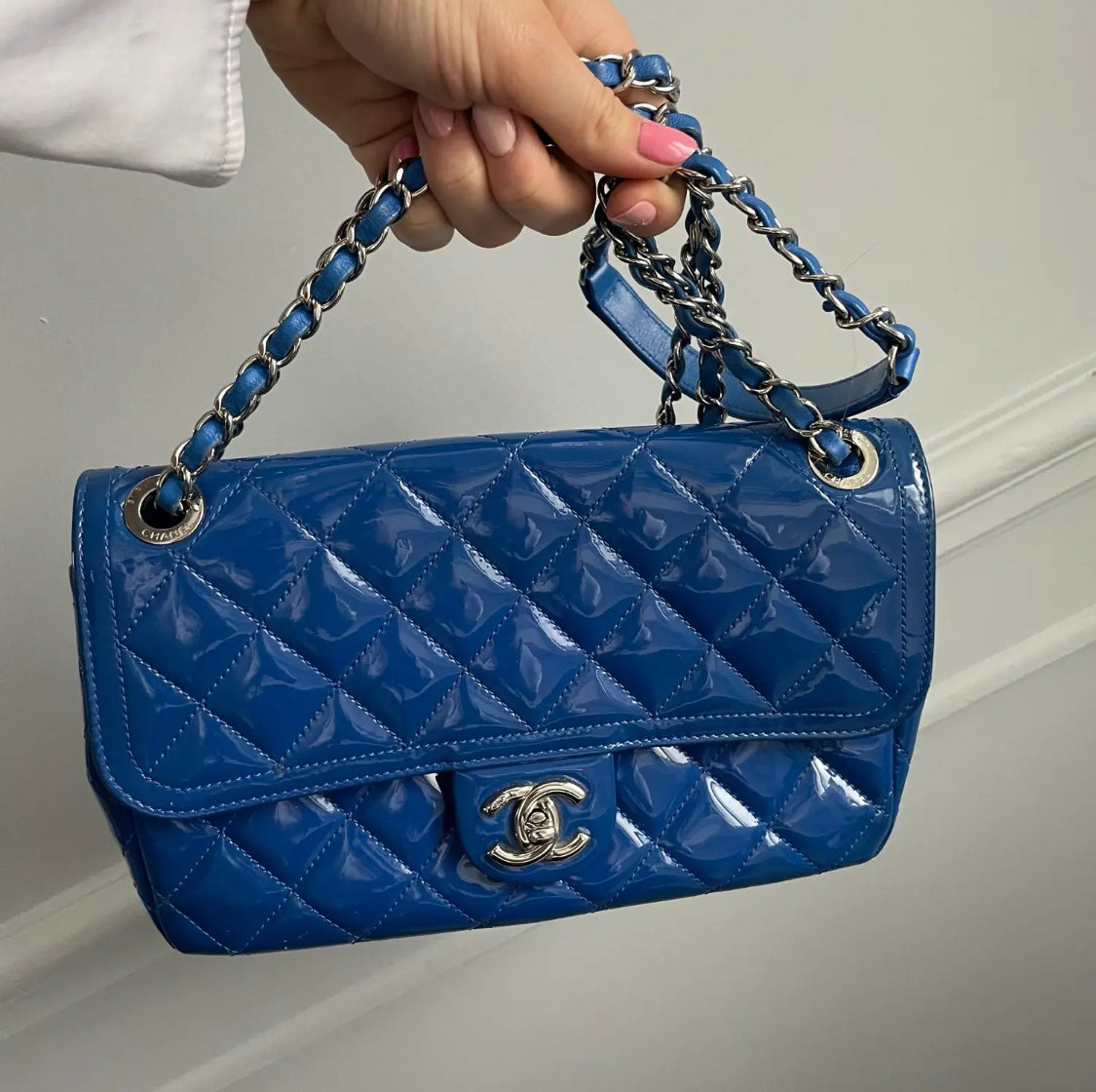 Chanel Classic flapbag i blå