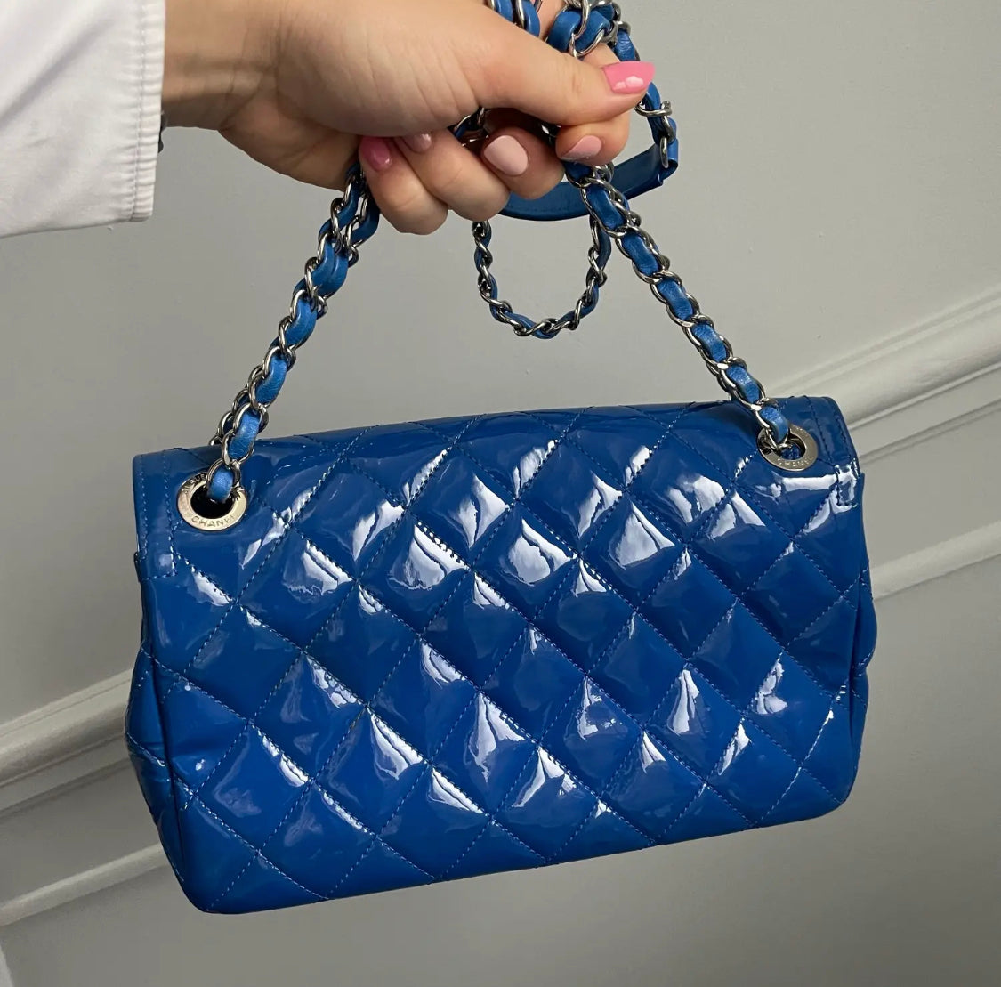 Chanel Classic flapbag i blå